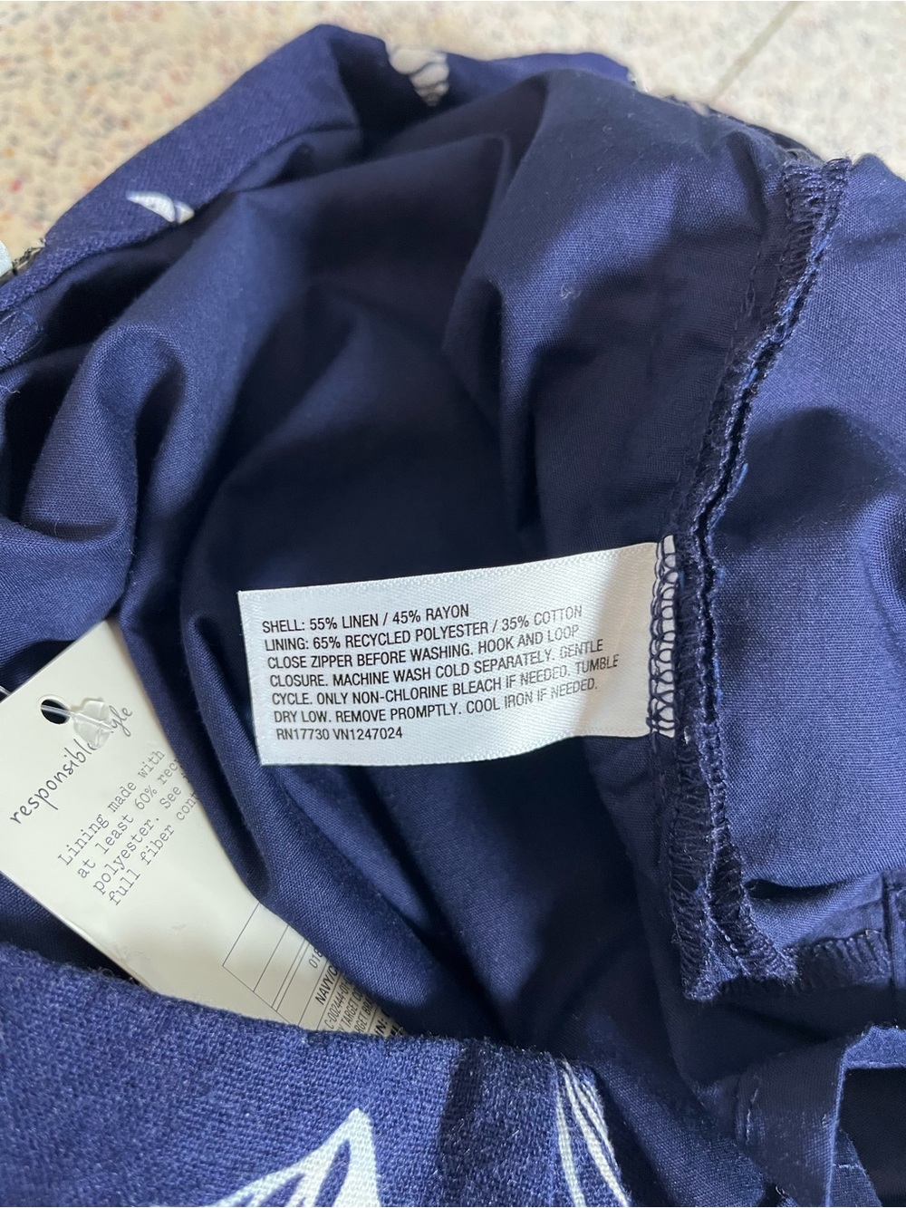 a new day Linen Blend Skort Navy Blue White Nautical Coastal Seashell Women’s 6 - Picture 4 of 7